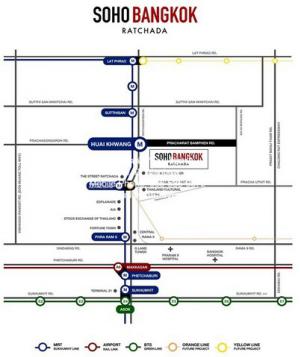 ให้เช่าคอนโดติดรถไฟฟ้า “โซโห แบงค็อก รัชดา (SOHO Bangkok Ratchada)” ใกล้ MRT ห้วยขวาง (ชั้น 7, ห้องสตูดิโอ 26 ตร.ม.), ราคา 24,000 บาท/เดือน ภาพที่ 2